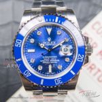 EW Factory Rolex Submariner Date Blue Dial Stainless Steel Oyster Band 40mm Swiss 3135 Automatic Watch